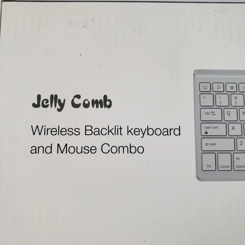 Jelly Comb Wireless 7 Color Backlit Keyboard and Mouse Combo Set Rose Gold